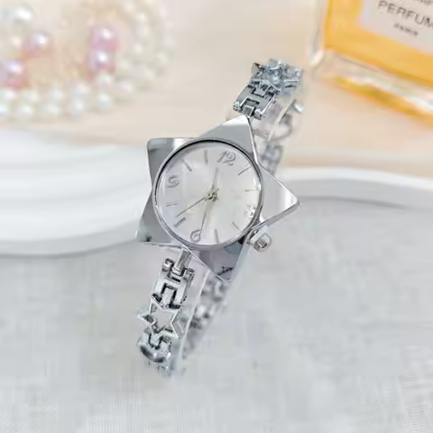 Luxury Zinc Alloy Star Watch Gold Silver Wristwatch Star Shape Bracelet Simple Y2k Charm Chain Watch