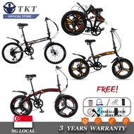 TK Foldable Bicycle Shimano 7-speed Variable Speed Bicycle Double Disc Brake Folding Bicycle City Road Bike