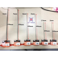 Japanese EIGHT T-shaped hexagon, 018L long, sizes from 2-6mm - Hexagonal T-handle 018L-2H 2.5H 3H 4H