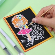 [Wholesale] Random Graffiti Scratch Painting Card / Funny Cartoon Drawing Paper Toys / Kids Early Educational Drawing Toy / DIY Colorful Scratch-Painting Art Magic Painting Card
