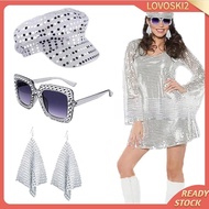 [Lovoski2] 70S Disco Hat Set Disco Costume Set for Fancy Dress Birthday