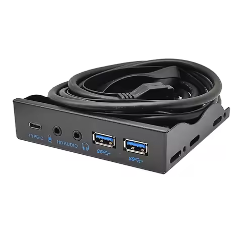 DN59 USB Front Panel for PC USB 3.2 Type C + 2x USB3.0 + 3.5mm Earphone Microphone for 3.5" Bay 10Gb