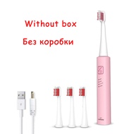 LANSUNG Ultrasonic Sonic Electric Toothbrush USB Rechargeable Tooth Brushes with 4 Pcs Replacement Heads Timer Brush Waterproof