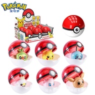 《Popular toys》 ของแท้โปเกมอน Gashapon PokeBall รูปการกระทำ Pikachu C Harmander Gengar Jigglypuff ใบห