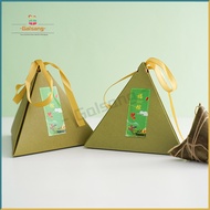 (MOQ:12pcs) Creative Cone Shape Dragon Boat Festival Gift Box / Handmade Zongzi Packaging Box With Ribbon / Single 100g Rice Dumplings Gift Box / Activity Receptions Doorgifts 端午节礼盒 粽子包装盒 端午迷你手提粽子盒