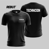 Tshirt Roundneck TECHNICIAN MICROFIBRE 100% Tee Shirt Baju Tshirt Unisex XS-7XL