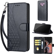 Fashion Embossed Casing Samsung Galaxy Note 9 Note9 Wallet Case Lanyard PU Leather Soft TPU Flip Cover Card Holder