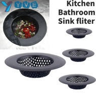 YVE Sink Strainer, Black Stainless Steel Drain Filter, Usefull Anti Clog With Handle Floor Drain Mesh Trap Kitchen Bathroom Accessories