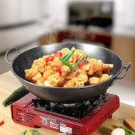 老式生铁锅铸铁炒锅家用无涂层手工燃气灶炒菜锅Pre-Seasoned Wok Old-fashioned No Coating Carbon Steel Cast Iron Kuali Besi Je
