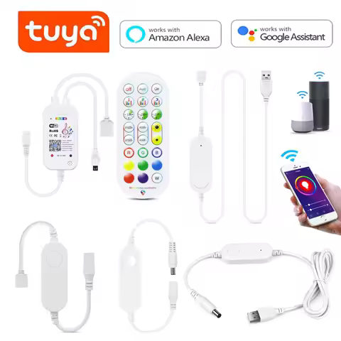 DC12V-24V Tuya SmartLife WIFI Controller,USB 5V LED Controller, Single Color/RGB LED Strip Controlle