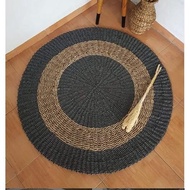 Rug Anyaman Seagrass 100 Cm / Karpet Anyaman / Karpet Bulat / Floor Minimalis Aesthetic Elegan Premi