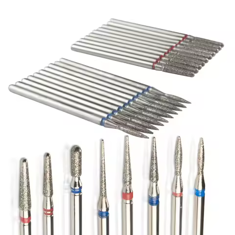 50pcs Diamond Nail Drill Bit Cuticle Clean Milling Cutter Nails For Electric Manicure Machine Access