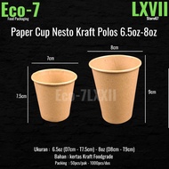 Plain Brown Kraft Paper Cup 6.5oz-8oz, Hot Cup, Coffee Cup (1000pcs)