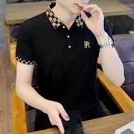 M-5XL Summer Business Simple All Match Plus Size Polo Shirt Men Trend Casual Short Sleeve Collar T Shirt Men