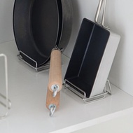 日本霜山 304不鏽鋼桌上型立式平底鍋/玉子燒鍋收納架