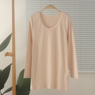 Ladies' Pure Cotton Loungewear Top - Round Neck, 9-Point Sleeves, Ideal for Spring & Autumn