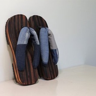 牛仔控拼布木屐