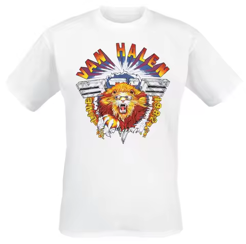Van Halen Live 1982 Lion Tee, Hard Rock T-Shirt with Retro Gradient Logo & Vintage Lion Art, Van Hal