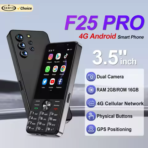 SERVO F25 PRO Android Smartphone 4G LTE 3.5" Touch Screen 2GB+16GB Play Store GPS FM Radio Button Sm
