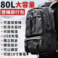 [BiuBiu] Backpack 80L Super Large Capacity Travel Laptop Bag Waterproof Mountaineering Multifunction