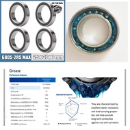 WZZG  6805 2RSV MAX Bearing 25*37*7 mm  C2 Full Balls Bicycle Pivot Repair Parts 6805 2RS RSV Ball Bearings 6805-2RS 6805LLU