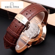 Watch strap replacement: Titus lasts forever SolviletTitus watch strap genuine leather men and women couple watch belt spring buckle