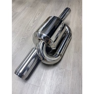 Exhaust MUGEN  (BIG)  Twin Loop SFlow Stainless Steel Ekzos inlet  2.5 (100% Guarranty Quality)