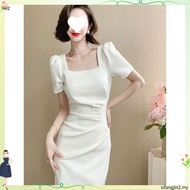 summer white dress for woman casual long dress korean civil wedding formal dress graduation elegant