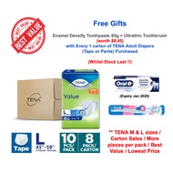 TENA Value Adult Diapers / Size L 8 x 10s / Carton Sales / Lowest Price