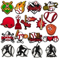 1pcs Baseball Sports Ball Cap Bat Cool Cartoon competition Croc JIBZ Charms Sandals Pendant Button Original Shoe Clog Pins Gifts for Friends