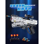 New Pulse Mechanical Pistol AK47 Building Block Gun Launchable Bullet Assembly Toy Gun Model Gift fo
