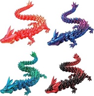 4 3D Dragons, 22 cm, Dragon Egg with Dragon, 3D Printed Dragon, Toy for Decoration and Collection