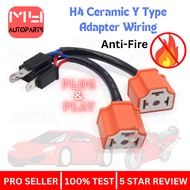 H4 Ceramic high temperature Y splitter socket adapter wiring cable for car headlamp