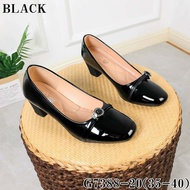 Black shoes for women glossy leather elegant design 2 inch G7388-20