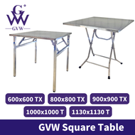 GVW Square Stainless Steel Foldable Table Working Table Dining Table Meja Lipat Meja Makan