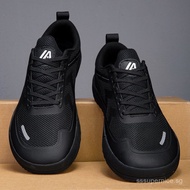 Extra-wide men's athletic shoes, mesh breathable barefoot shoes, wear-resistant black work shoes, wi