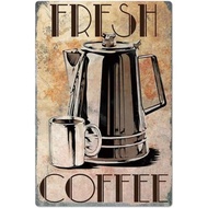 CIFbuy Vintage Coffee Metal Sign 8x12 Inch Kitchen Cafe Wall Decor Latte Art Brew Bar Espresso Nook 