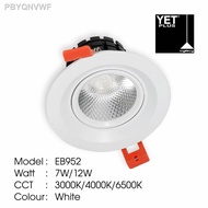 [readystock]✒✳Yetplus LED Eyeball Lampu Bilik LED EB952 7W 12W 3000K 4000K 6500K Adjustable White Casing Round Square