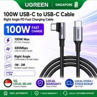 UGREEN 100W 5A USB C to USB C Cable Right Angle PD Fast Charge Type C 90 Degree Power Data Cable