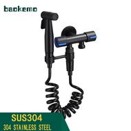 SUS304 Black/Brushed silver Stainless Steel Bidet Sprayer Set Sanitary flusher Toilet Portable Bidet Shower Set