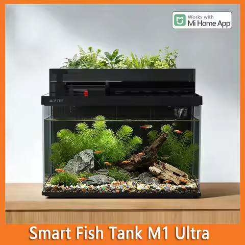 Smart Desktop Fish Tank M1 Ultra 32L Remote Feeding Temperature Monitor Smart RGB Light System Aquar