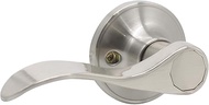 Stainless Steel Pair Lever Keyless Passage Door Lock,Satin Nickel Lockset Door Handle Knob Wave Style (Satin Nickel DL12061SNDM)