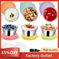 6Pcs 1.6Oz Salad Dressing Container to Go, Stainless Steel Condiment Containers Cups with Silicone L