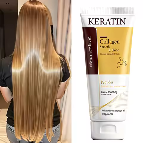 Collagen Hair Mask with Keratin & Peptides, Smoothing & Nourishing Hair Care