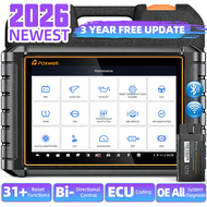 FOXWELL NT909 เครื่องสแกน OBD2 12V Bluetooth เครื่องมือวินิจฉัยรถยนต์แบบเต็มระบบ 30 ฟังก์ชันรีเซ็ต E