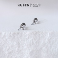 (1 Piece) Rhombus Stone Earrings - Titanium F136 - Earrings store