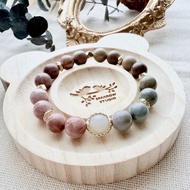 霧粉戈壁瑪瑙 × 柔彩原創設計手鍊