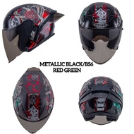 ZEUS ZS-631 METALLIC BLACK/BS6 RED