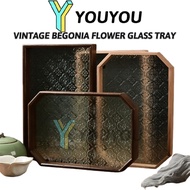 Trays, Wooden And Glass Trays, Fruit And Dessert Trays, Tea Trays, And Begonia-Patterned Glass Trays