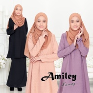 Baju Kurung Moden New Arrival Kurung Amiley Cey 1-tone Premium Como Crepe Baju Muslimah